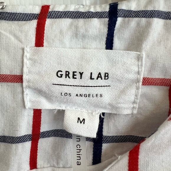 Grey Lab Ruffle Sleeve Plaid Mini Dress Medium - Picture 6 of 14